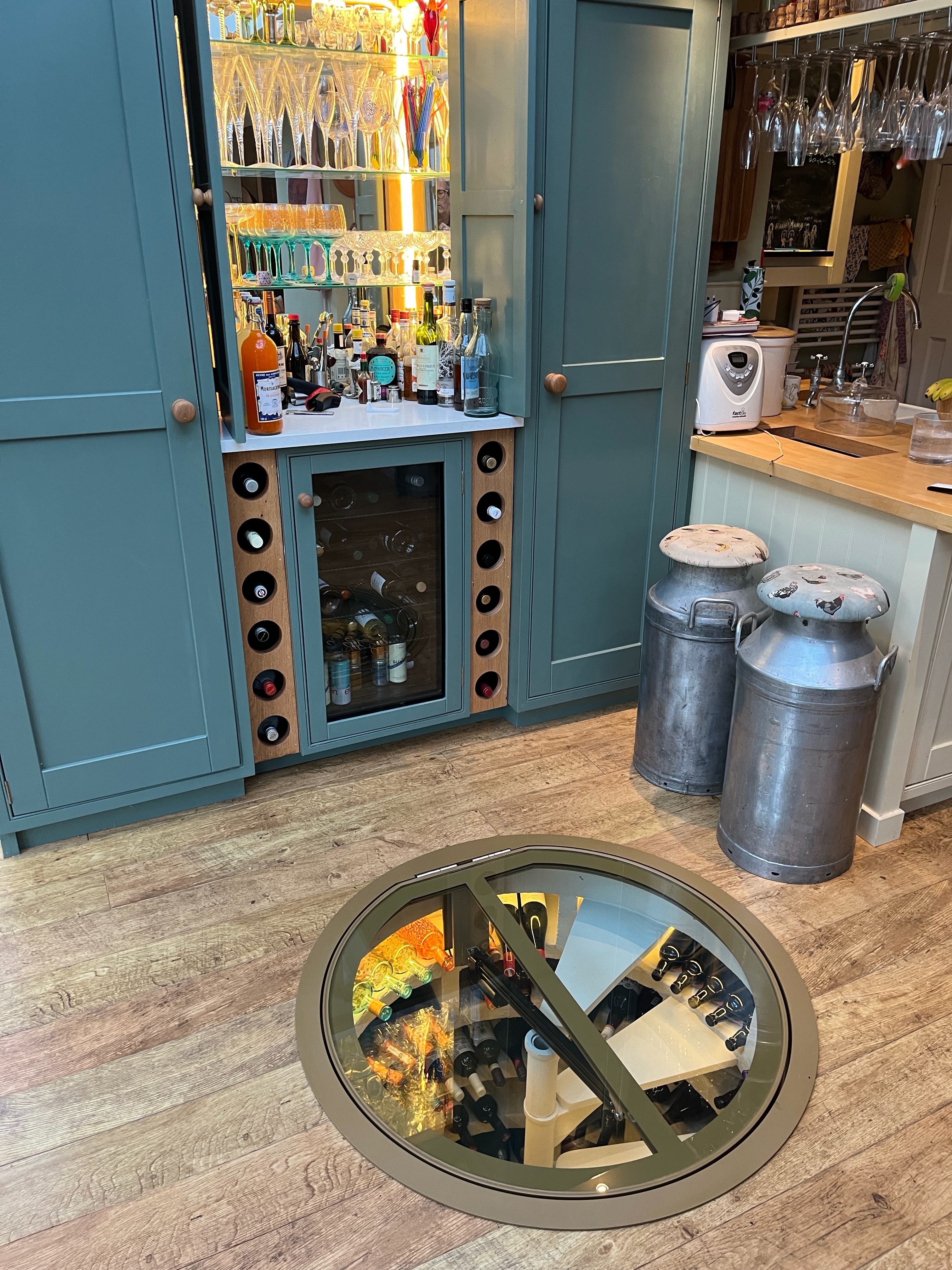 Circular Electric Operated Wine Cellar Door